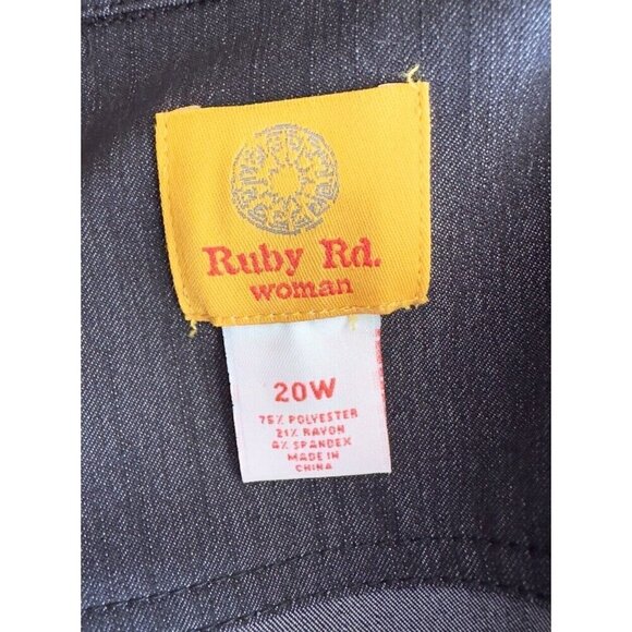 Ruby Rd Woman Black Round Neck Long Sleeve Full Zip Jacket Women's Sz 20W - Picture 13 of 16